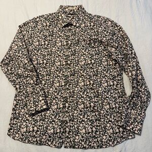 Ted Baker Black and White Floral Casual Button Down Shirt